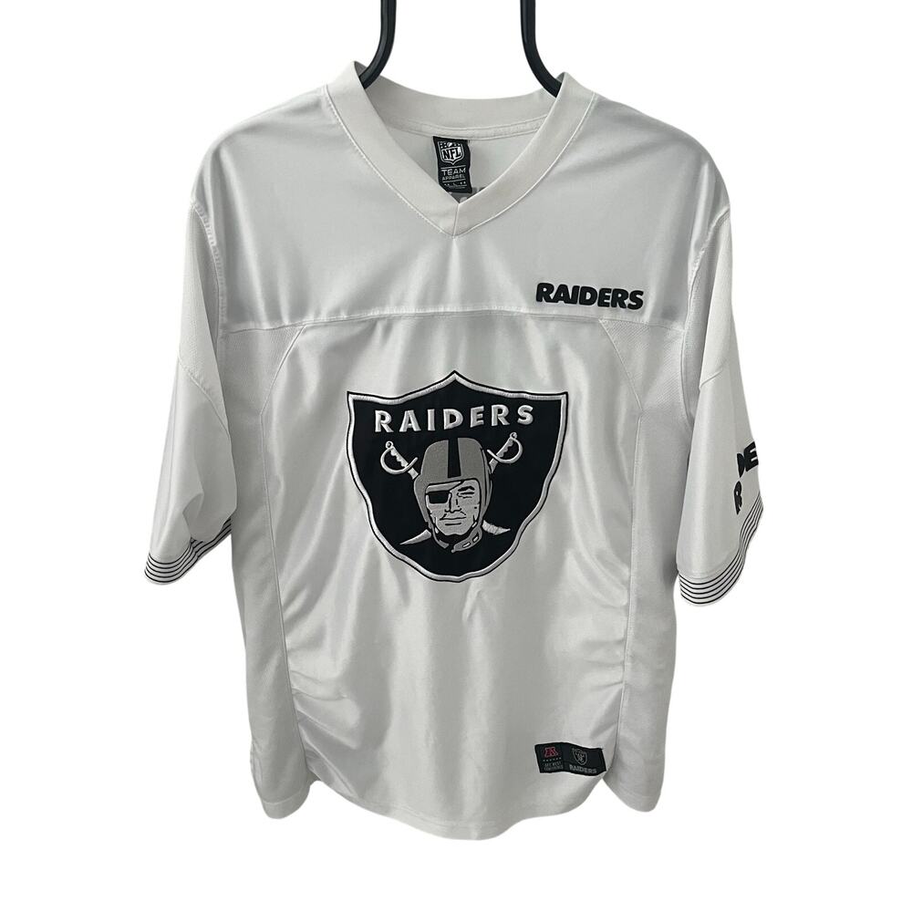 Las Vegas Raiders NFL Team Apparel White Embroidered Jersey Men’s Large L